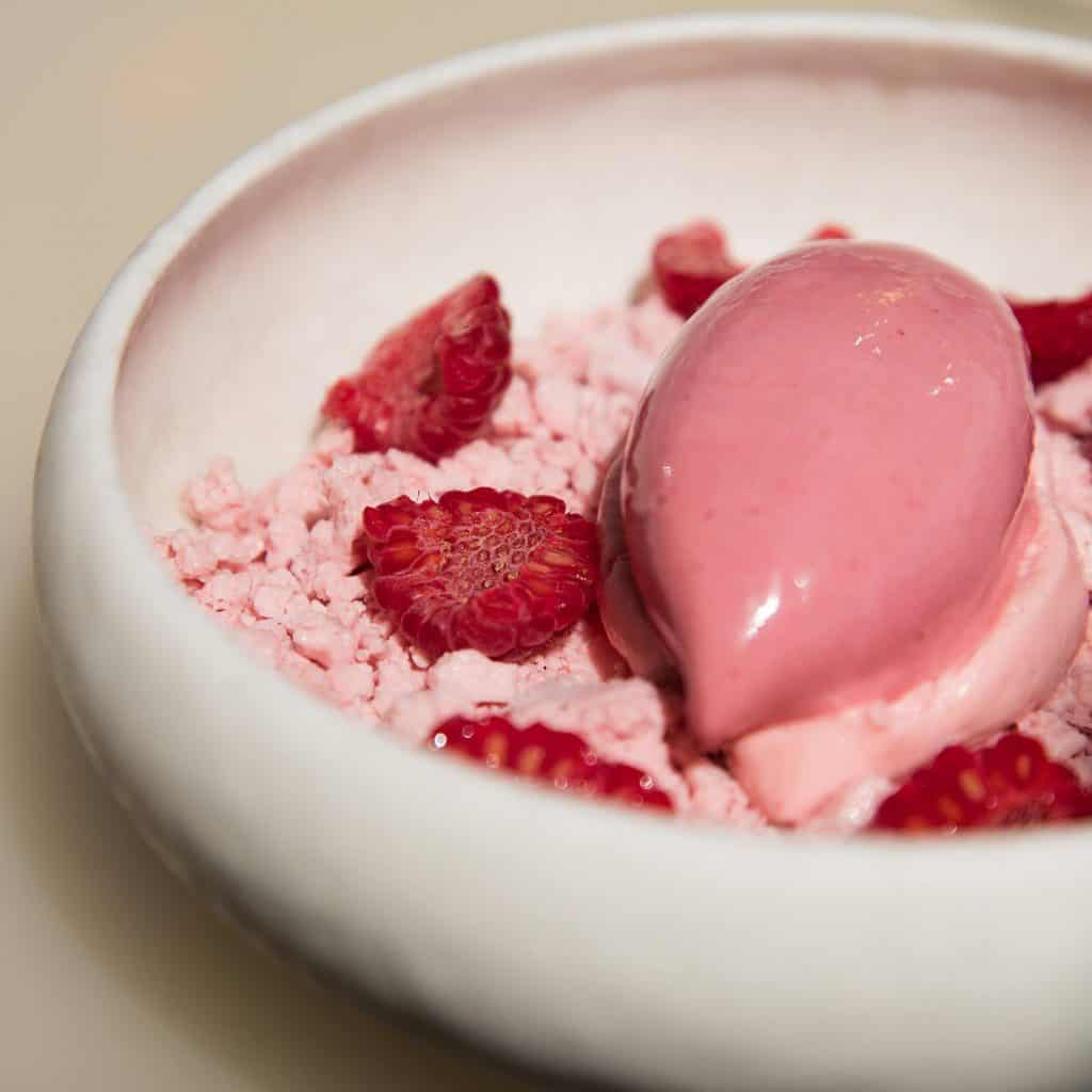 food photographers Sydney  a strawberry sorbet with raspberries
