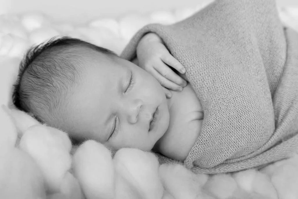 portrait photographers London a close shot of a baby sleeping
