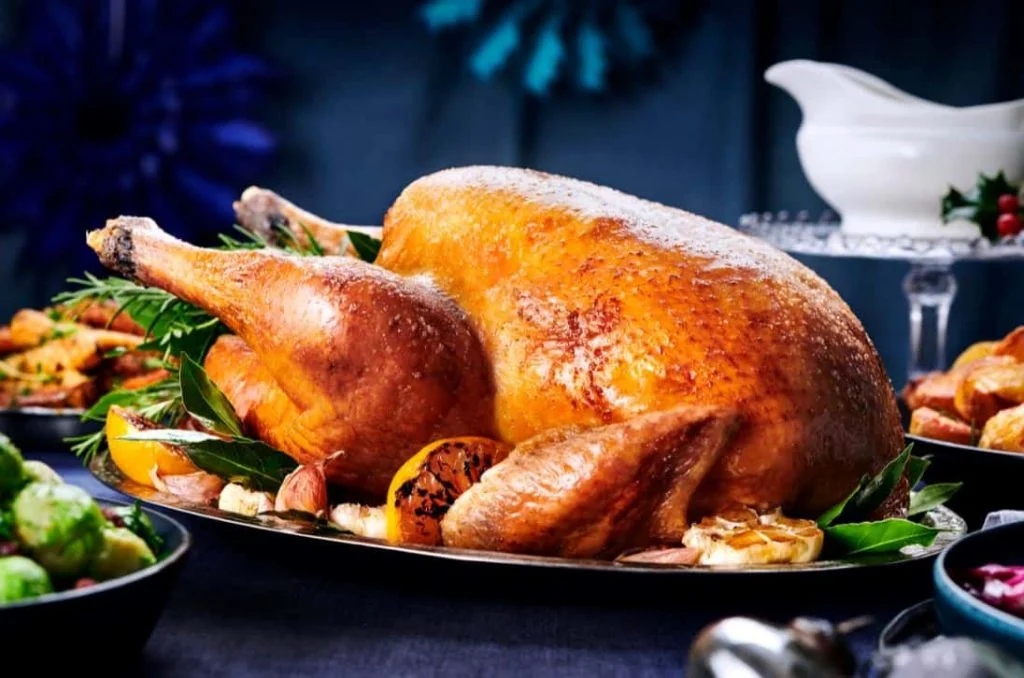 food photographers a whole turkey with side dishes
