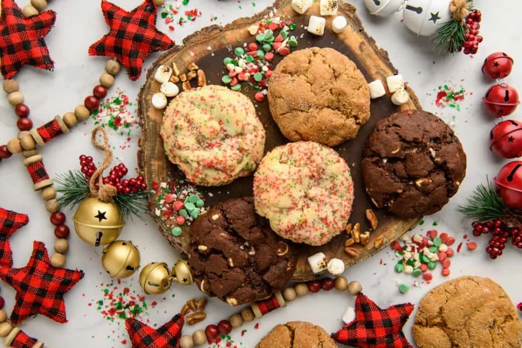 Toronto food stylist beautiful cookies with christmas decorations around them